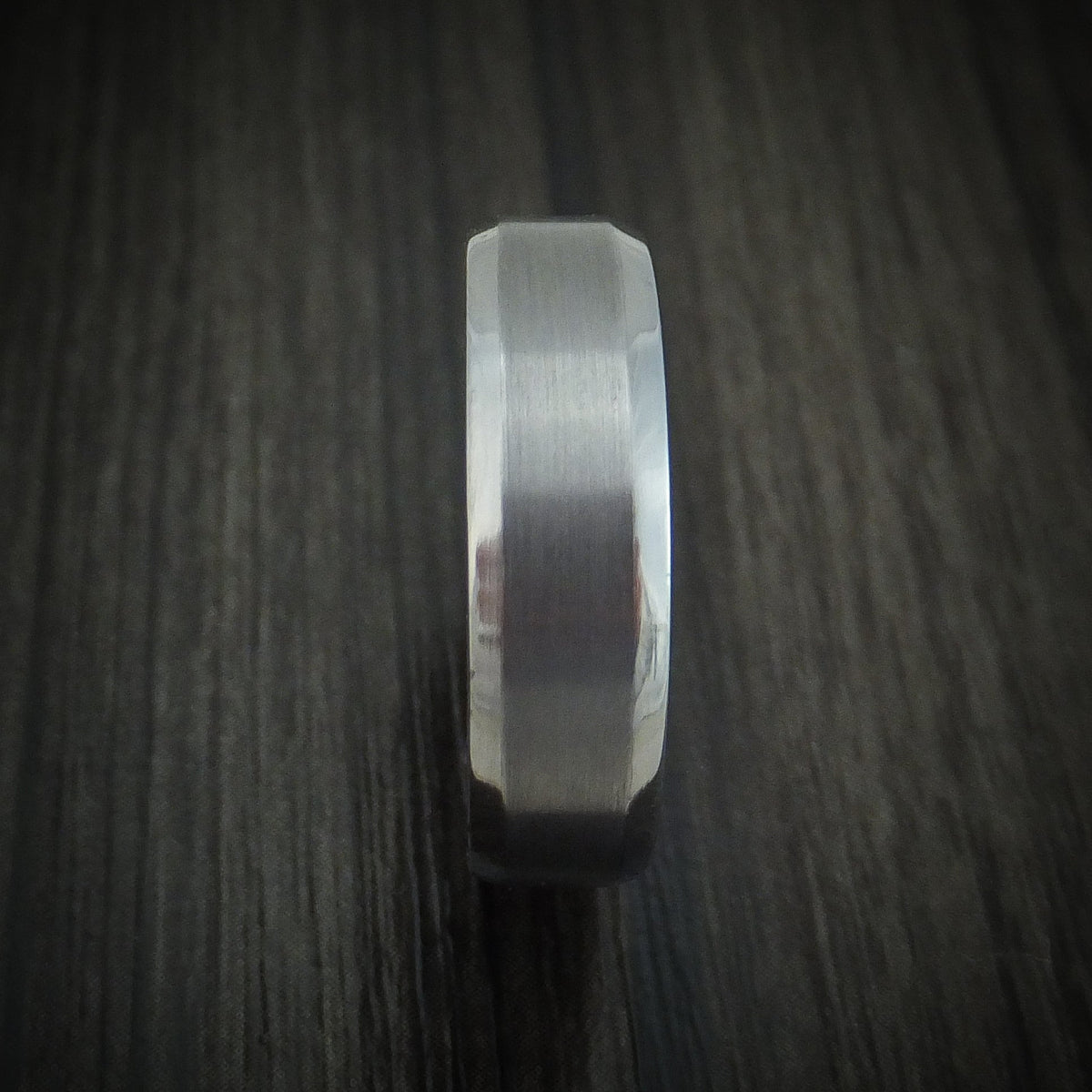 Hector XII - Tantalum Men's Wedding Ring with Wood Sleeve Band - view 3 - Nura Lab