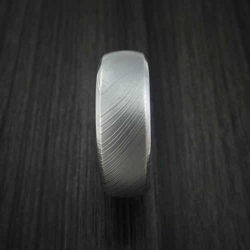 Timber X - Damascus Steel and Wild Purple Cerakote Men's Wedding Ring Band - view 3 - Nura Lab