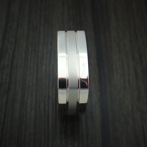 North XIII - Cobalt Chrome Square Men's Wedding Ring with Koa Wood Sleeve Band - view 3 - Nura Lab