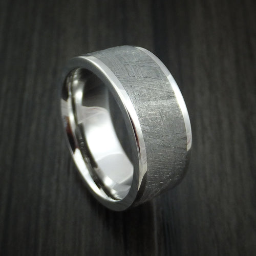 Oak XVII - Cobalt Chrome and Gibeon Meteorite Men's Wedding Ring - Nura Lab
