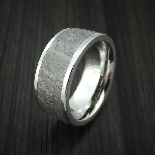 Oak XVII - Cobalt Chrome and Gibeon Meteorite Men's Wedding Ring - view 4 - Nura Lab