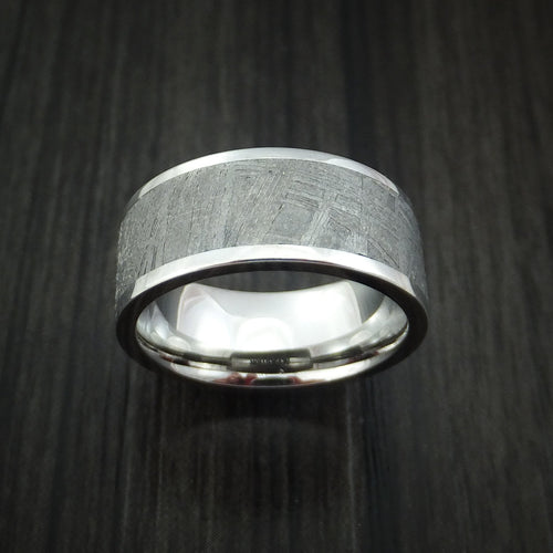 Oak XVII - Cobalt Chrome and Gibeon Meteorite Men's Wedding Ring - view 2 - Nura Lab