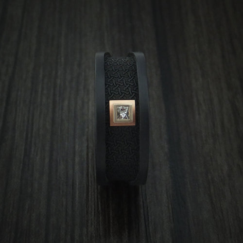 Monarch XIV - Carbon Fiber and 14K Rose Gold Band with Diamond Men's Wedding Ring - view 4 - Nura Lab