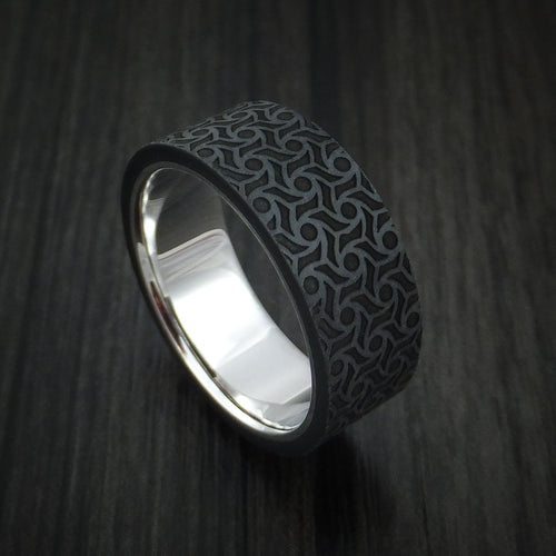 Outrider XV - 14K White Gold with Carbon Fiber Men's Wedding Ring - Nura Lab