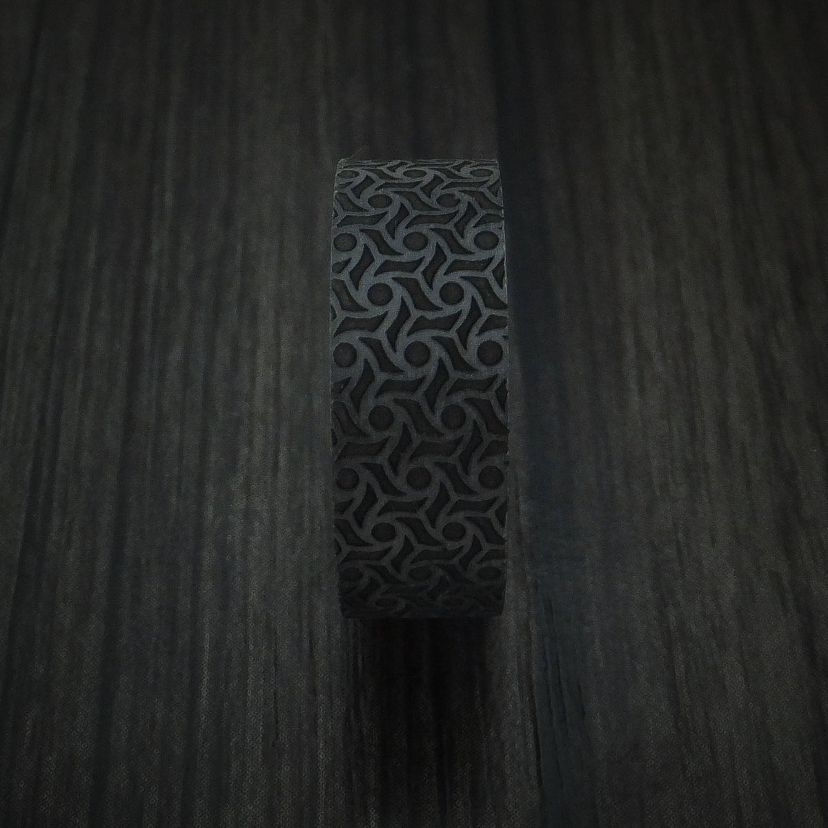 Outrider XV - 14K White Gold with Carbon Fiber Men's Wedding Ring - view 3 - Nura Lab