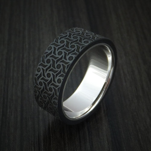 Outrider XV - 14K White Gold with Carbon Fiber Men's Wedding Ring - view 4 - Nura Lab
