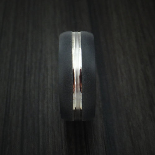 Foundry XV - 14K White Gold with Carbon Fiber Men's Wedding Ring - view 3 - Nura Lab