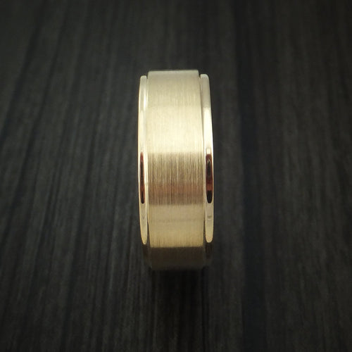 King George XII - Yellow Gold Classic Style Wedding Men's Wedding Ring with Wood Sleeve - view 3 - Nura Lab