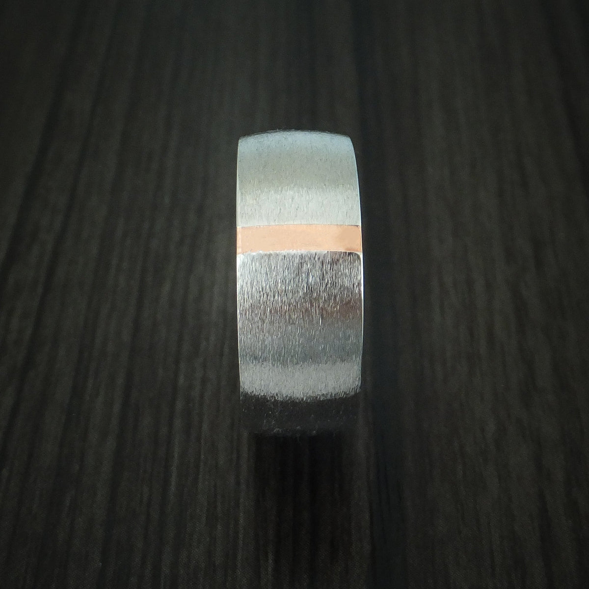 Crest XVI - Cobalt Chrome and Copper Men's Wedding Ring with Antler Sleeve Band - view 3 - Nura Lab