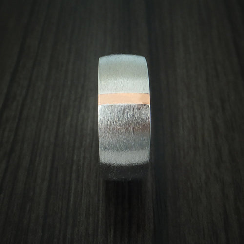 Crest XVI - Cobalt Chrome and Copper Men's Wedding Ring with Antler Sleeve Band - view 3 - Nura Lab