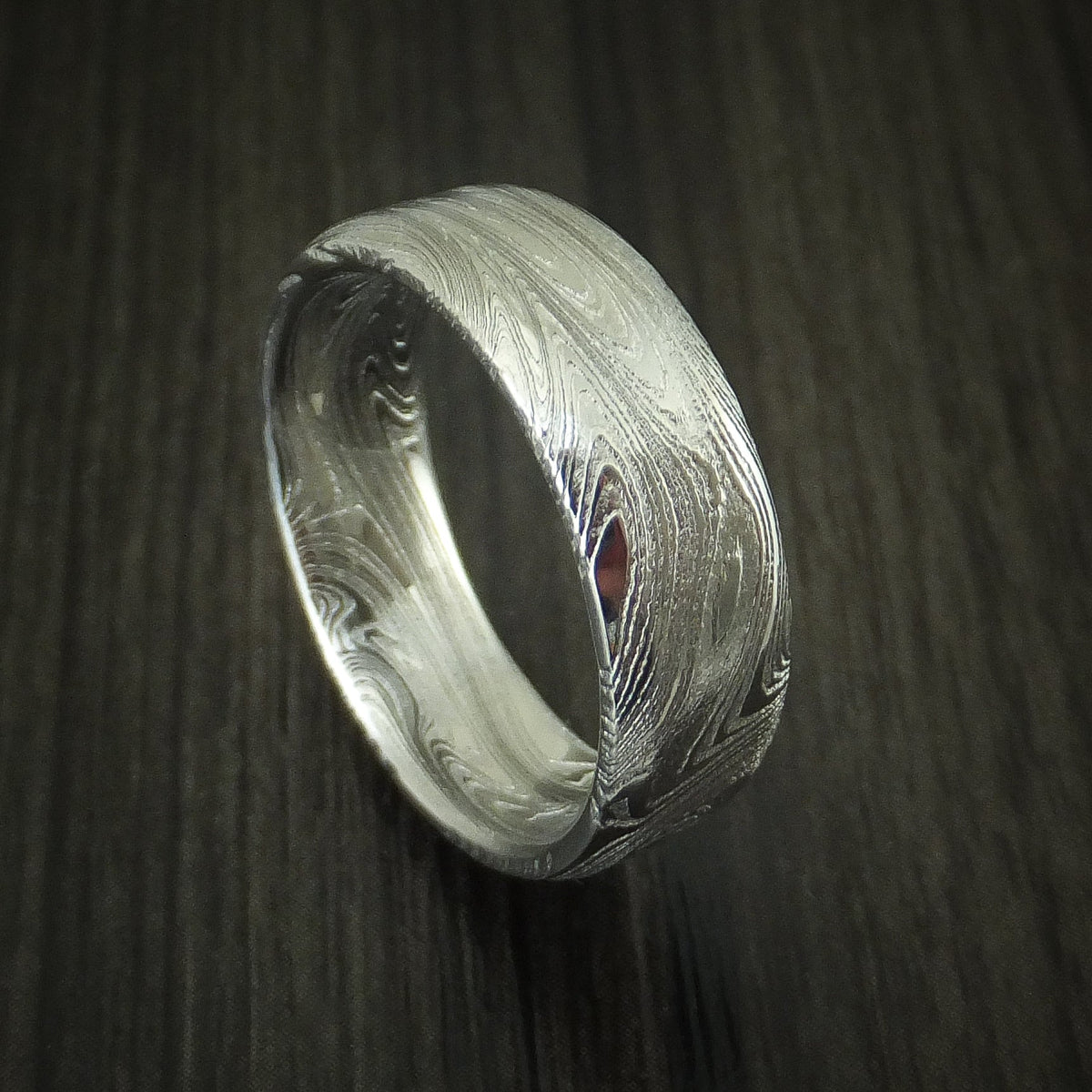 Stonehaven X - Marbled Kuro Damascus Steel Men's Ring Wedding Ring - Nura Lab