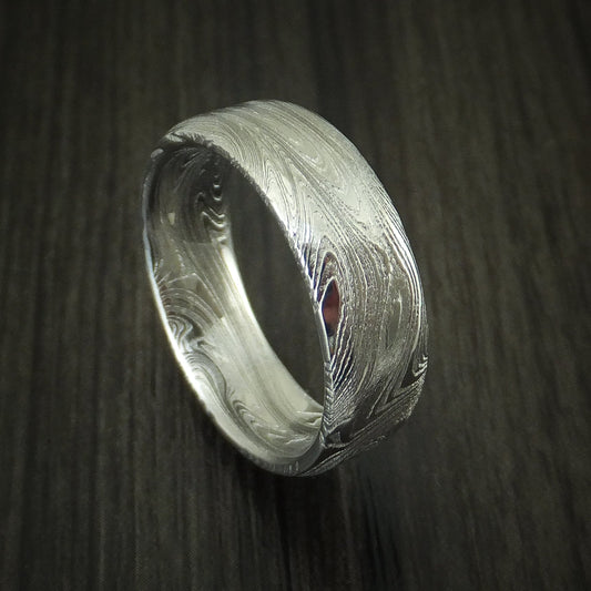 Stonehaven X - Marbled Kuro Damascus Steel Men's Ring Wedding Ring - Nura Lab