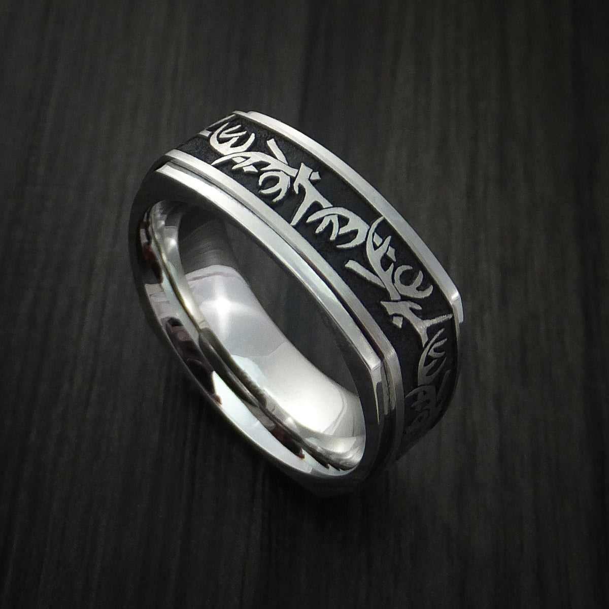 Dominion XVII - Cobalt Chrome Square Antler Hunting Men's Wedding Ring - Nura Lab