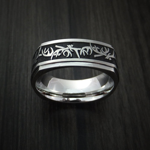 Dominion XVII - Cobalt Chrome Square Antler Hunting Men's Wedding Ring - view 2 - Nura Lab