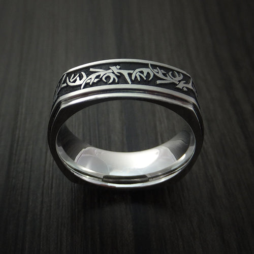 Dominion XVII - Cobalt Chrome Square Antler Hunting Men's Wedding Ring - view 3 - Nura Lab