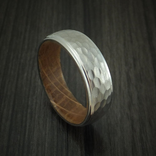 Ironwood XIII - Inconel Hammered Men's Wedding Ring with Wood Sleeve Band - Nura Lab
