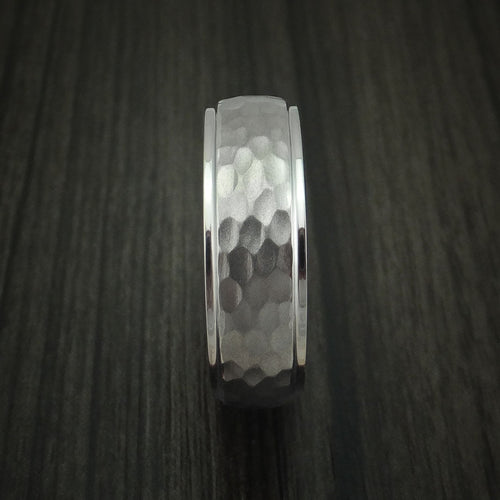 Ironwood XIII - Inconel Hammered Men's Wedding Ring with Wood Sleeve Band - view 3 - Nura Lab