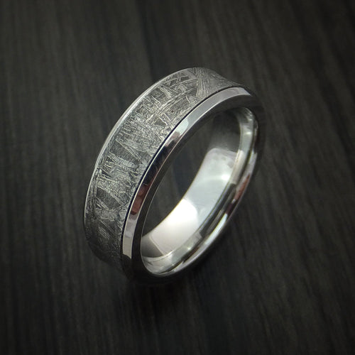 King Edward XVII - Cobalt Chrome and Gibeon Meteorite Men's Wedding Ring - view 4 - Nura Lab