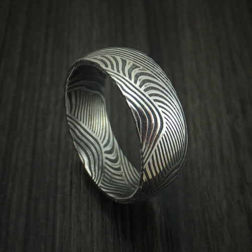 Legacy IX - Sunset Kuro Damascus Steel Men's Ring Wedding Ring - Nura Lab