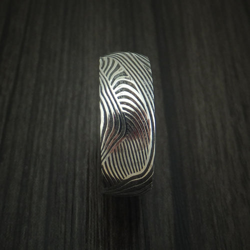 Legacy IX - Sunset Kuro Damascus Steel Men's Ring Wedding Ring - view 3 - Nura Lab