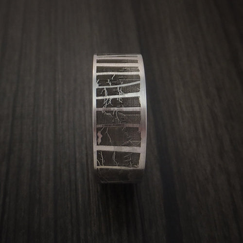 Blackstone XII - Bear and Dog in the Woods Hunter Wedding Men's Wedding Ring Cobalt Chrome Band - view 7 - Nura Lab