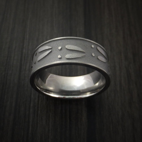 Evernorth III - Titanium Deer Track Men's Wedding Ring Hunter Band - view 2 - Nura Lab