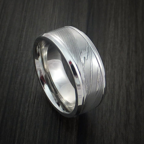 Pioneer IX - Damascus Steel in Cobalt Chrome Wedding Men's Wedding Ring - Nura Lab