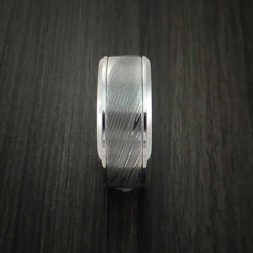 Onyx XI - Damascus Steel in Inconel Wedding Men's Wedding Ring - view 4 - Nura Lab