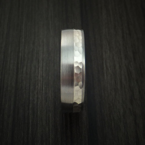 King James XVIII - Inconel and Silver Men's Ring Hammered Wedding Ring - view 3 - Nura Lab