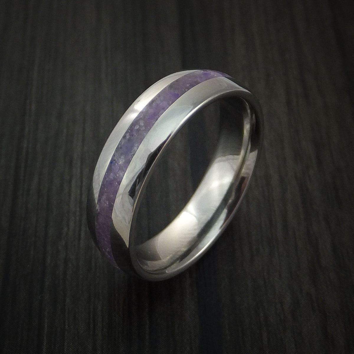 Evernorth IV - Titanium and Sugilite Men's Ring Wedding Ring Lavulite - view 4 - Nura Lab
