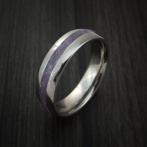 Evernorth IV - Titanium and Sugilite Men's Ring Wedding Ring Lavulite - view 4 - Nura Lab