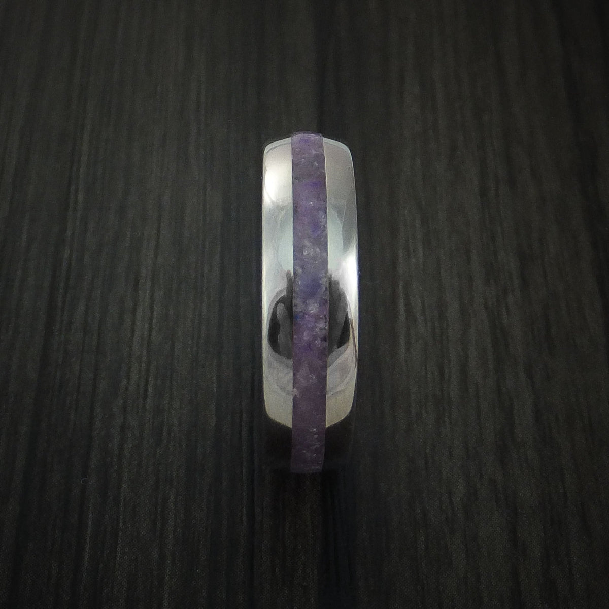 Evernorth IV - Titanium and Sugilite Men's Ring Wedding Ring Lavulite - view 3 - Nura Lab