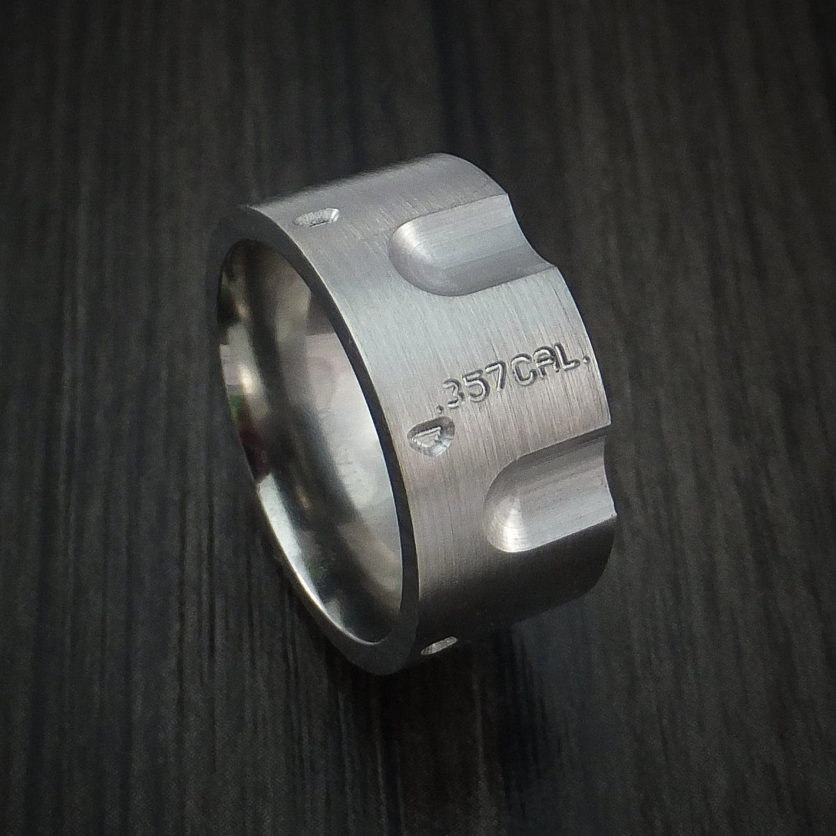 Stonehaven III - Titanium Revolver Men's Wedding Ring .357 Caliber Band - Nura Lab