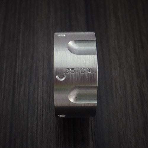 Stonehaven III - Titanium Revolver Men's Wedding Ring .357 Caliber Band - view 3 - Nura Lab