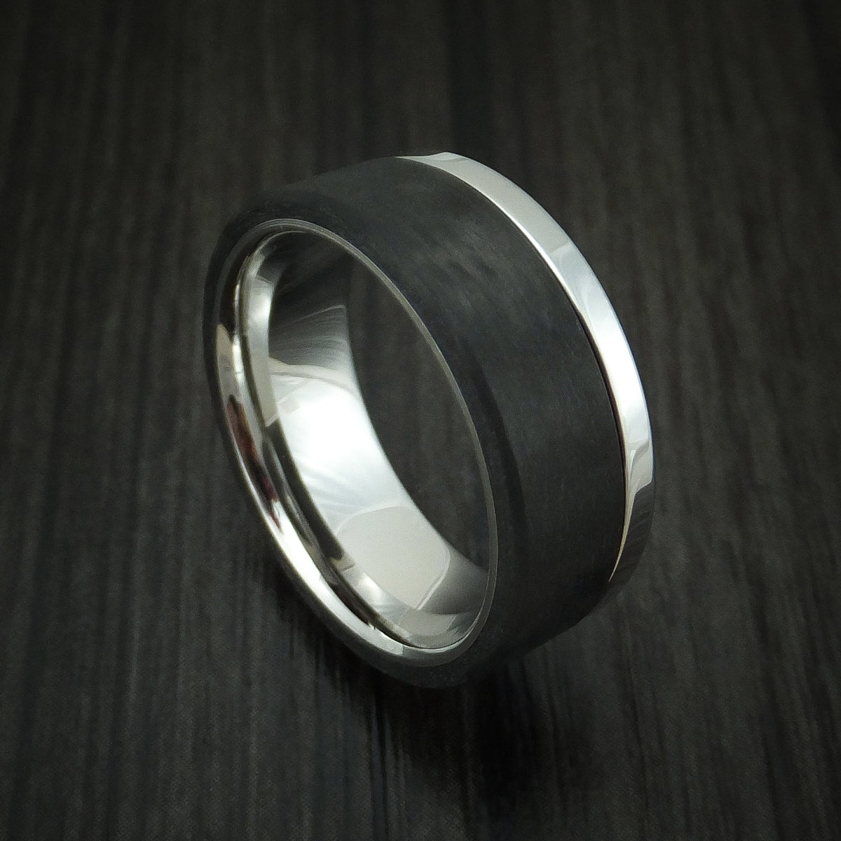 Leonidas XIV - Cobalt Chrome and Carbon Fiber Men's Wedding Ring - Nura Lab