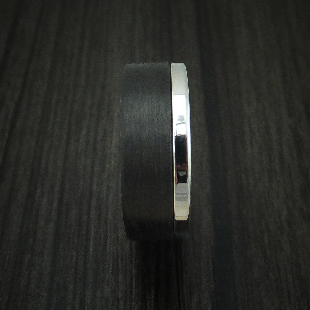 Leonidas XIV - Cobalt Chrome and Carbon Fiber Men's Wedding Ring - view 3 - Nura Lab