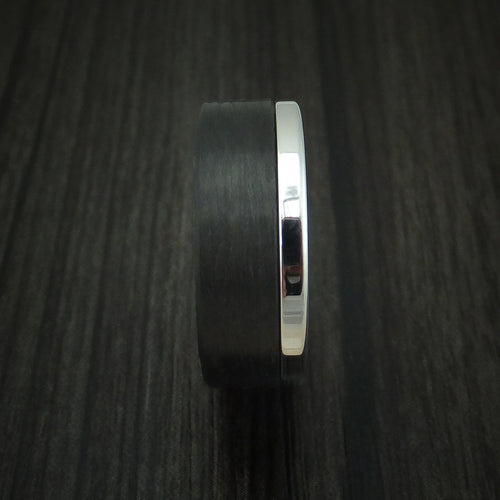 Leonidas XIV - Cobalt Chrome and Carbon Fiber Men's Wedding Ring - view 3 - Nura Lab