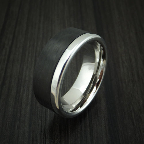 Leonidas XIV - Cobalt Chrome and Carbon Fiber Men's Wedding Ring - view 4 - Nura Lab