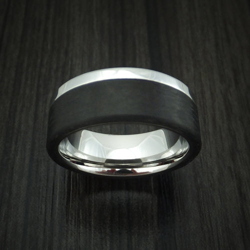 Leonidas XIV - Cobalt Chrome and Carbon Fiber Men's Wedding Ring - view 2 - Nura Lab