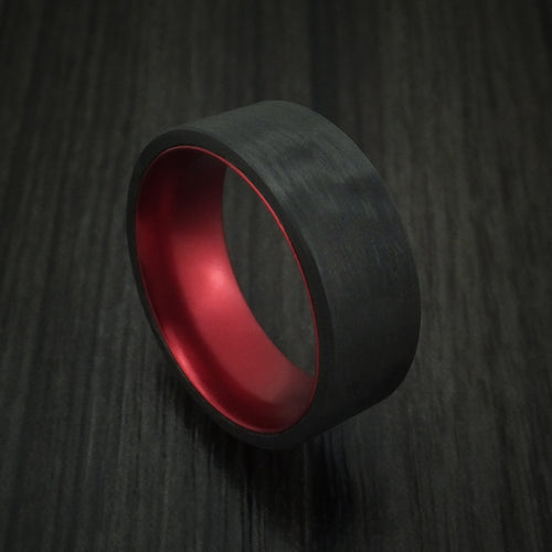Highland XIV - Solid Carbon Fiber Men's Wedding Ring with Anodized Sleeve - Nura Lab