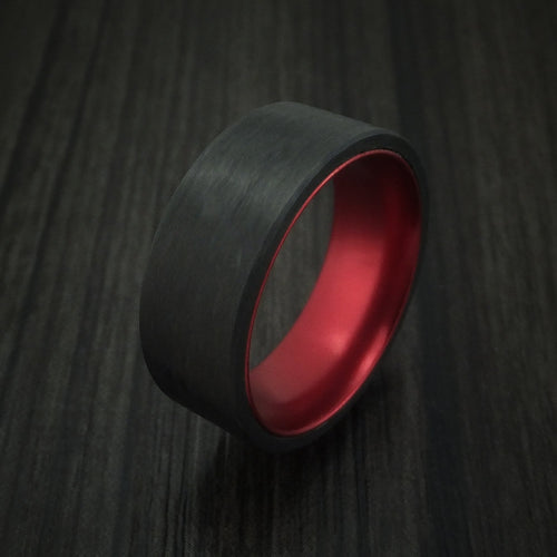Highland XIV - Solid Carbon Fiber Men's Wedding Ring with Anodized Sleeve - view 4 - Nura Lab
