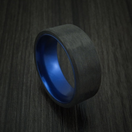 King George XIV - Solid Carbon Fiber Men's Wedding Ring with Anodized Sleeve - Nura Lab