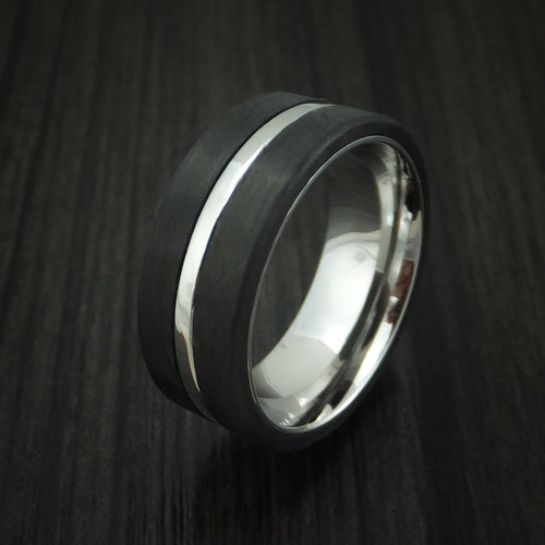Endeavour XIV - Cobalt Chrome and Carbon Fiber Men's Wedding Ring - view 4 - Nura Lab