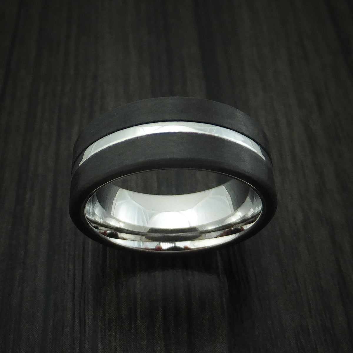 Endeavour XIV - Cobalt Chrome and Carbon Fiber Men's Wedding Ring - view 2 - Nura Lab