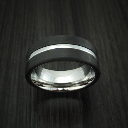 Endeavour XIV - Cobalt Chrome and Carbon Fiber Men's Wedding Ring - view 2 - Nura Lab