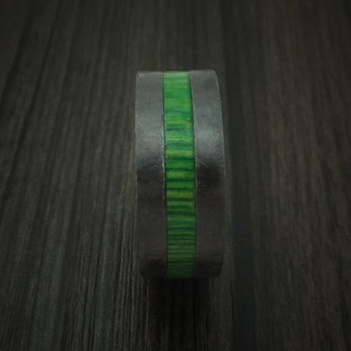 Timber XIII - Black Zirconium Hardwood Men's Wedding Ring with Inlay and Sleeve - view 3 - Nura Lab