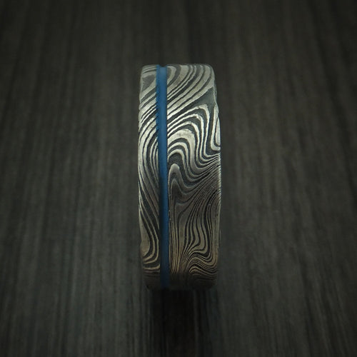 Evernorth IX - Marble Kuro Damascus Steel and Cerakote Men's Wedding Ring - view 3 - Nura Lab