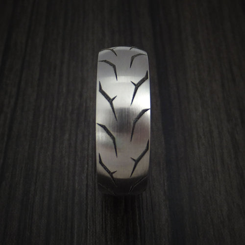 Stronghold III - Titanium Tread Men's Wedding Ring Tire Band - view 3 - Nura Lab
