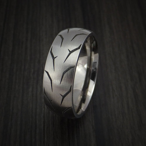 Stronghold III - Titanium Tread Men's Wedding Ring Tire Band - view 4 - Nura Lab