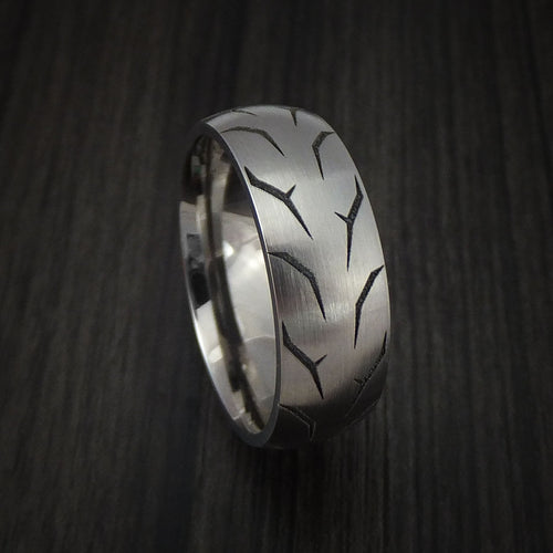 Stronghold III - Titanium Tread Men's Wedding Ring Tire Band - Nura Lab